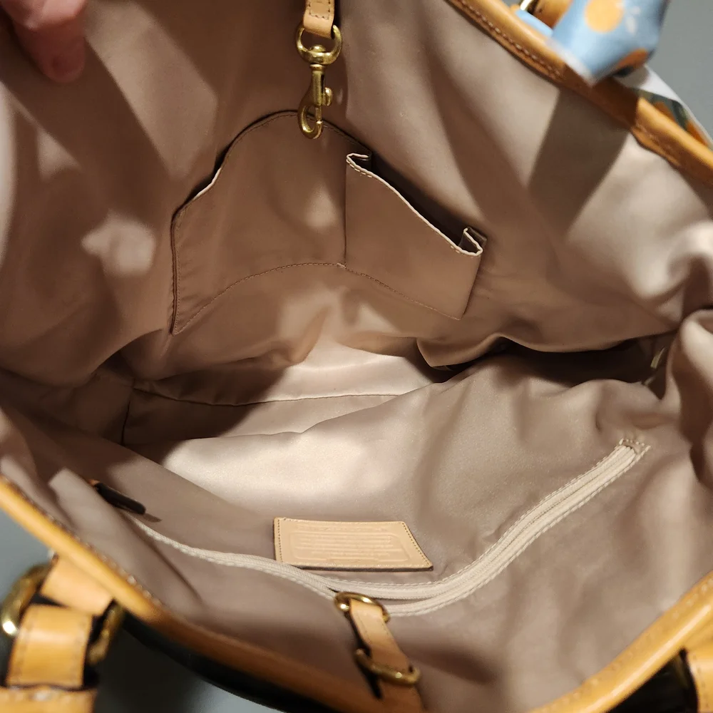 Coach Park Hamptons Color Block Leather Tote Bag - Picture 7 of 9